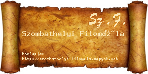 Szombathelyi Filoméla névjegykártya